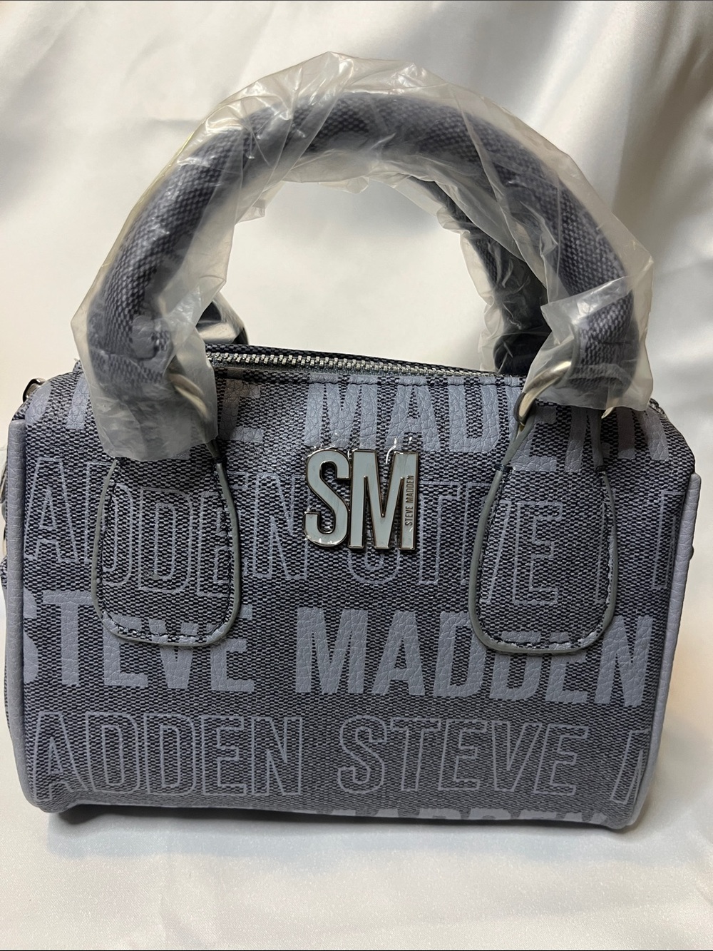 Steve Madden Gray SM Logo Mini Satchel
